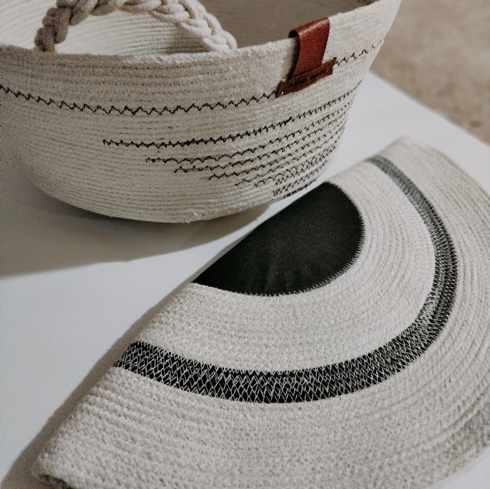 Hand made clutch bag and basket